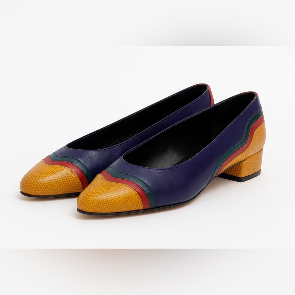 Vintage Nina Flats | Made in Spain | Purple & Gold Snake Print | Size 7.5